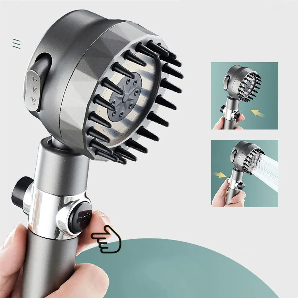 VONATES 4 In 1 High-pressure Shower Head 3mode Adjustable Spray With Massage Brush Filter Rain Shower Faucet Bathroom Accessories — VONATES