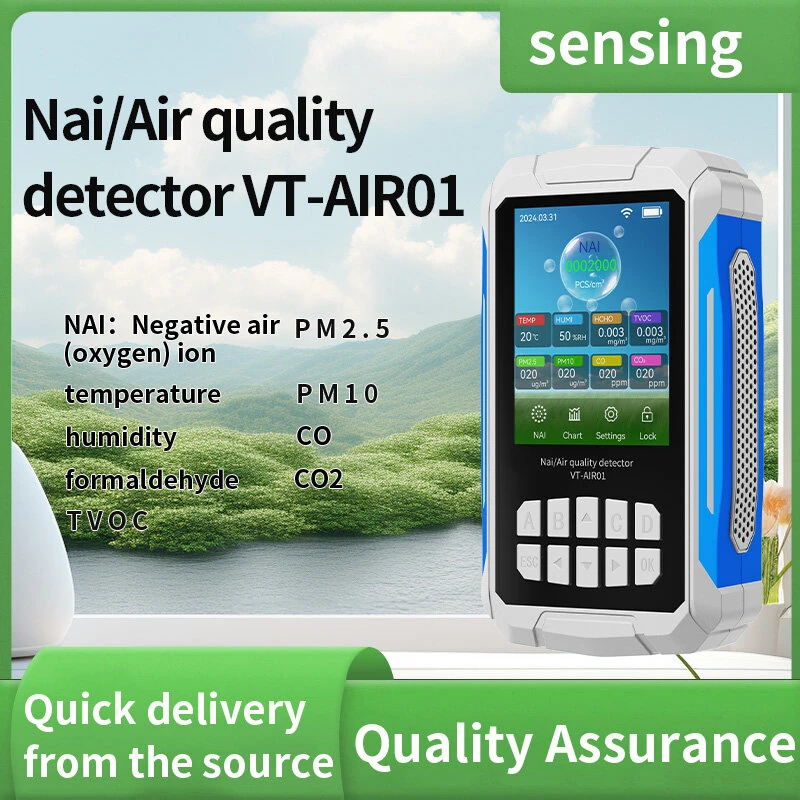 VT-AIR01 Air Quality Test 2000mAh Battery 2.8 Inch Screen CO2 PM2.5 NAI HCHO TVOC Monitoring Real-Time Display — view 2