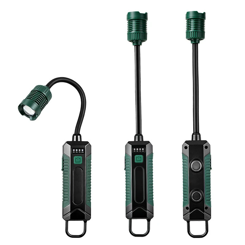 W07A 360° Swivel Hose Magnetic COB Work Light 2000mAh Type-C Rechargeable IPX4 Telescopic Zoom for Auto Repair Camping Emergency — image 1