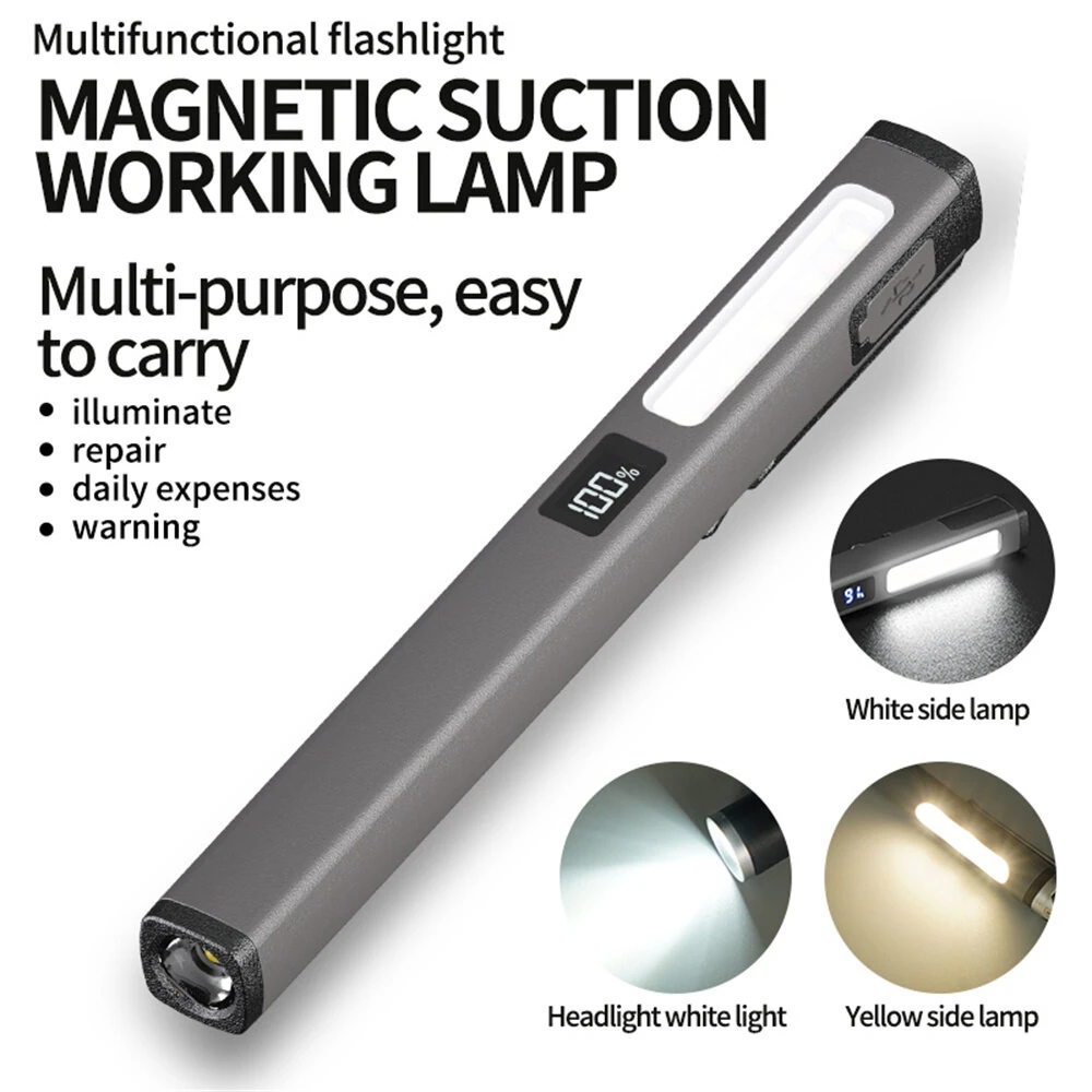 W08 Portable LED Medical Handy Pen Light 6 Modes Pocket Penlight Cordless Rechargeable Magnetic Work Lamp for Doctor Nurse Diagnosis Outdoor LED Flashlight Torch — view 4