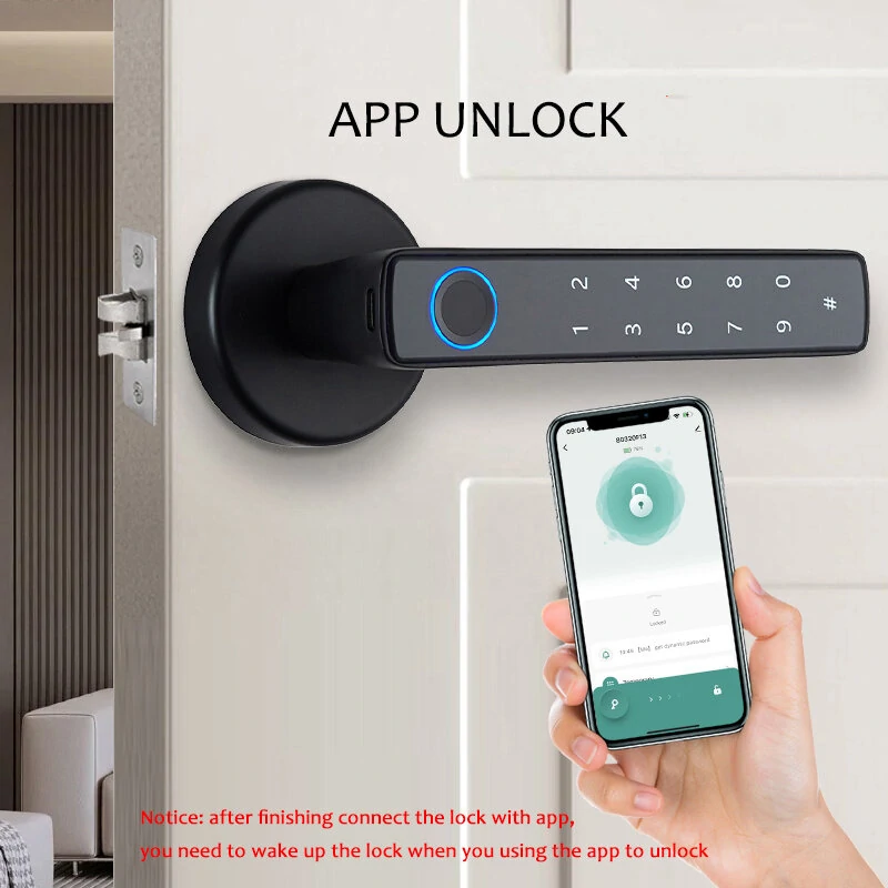 WAFU Tuya Biometric Smart Door Lock Electronic Digital Lock Password Fingerprint Keyless Entry Security Door Lock for Home — view 4