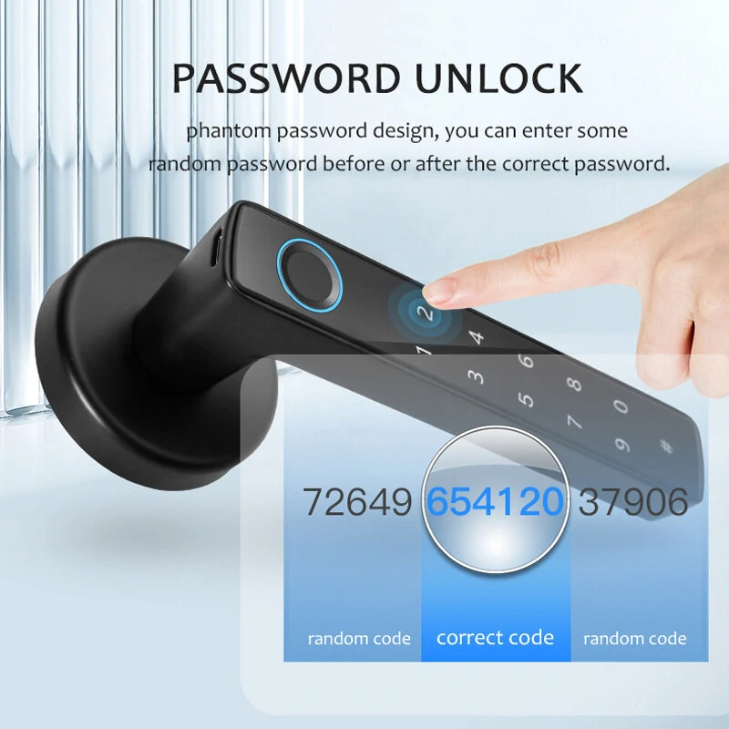 WAFU Tuya Biometric Smart Door Lock Electronic Digital Lock Password Fingerprint Keyless Entry Security Door Lock for Home — view 5