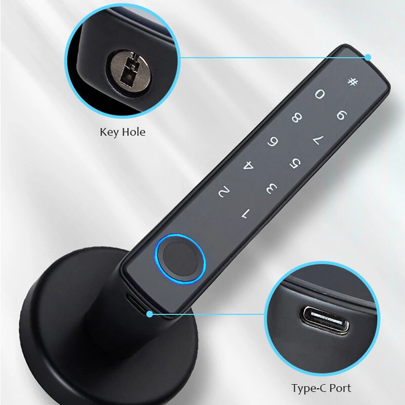 WAFU Tuya Biometric Smart Door Lock Electronic Digital Lock Password Fingerprint Keyless Entry Security Door Lock for Home — view 8