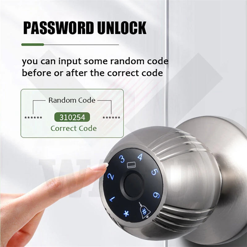 WAFU WF-Q8 Smart Door Lock Aluminum Alloy WiFi Fingerprint Password Card Key App Remote Control High Capacity Storage Sliding Door Electronic Lock — view 5