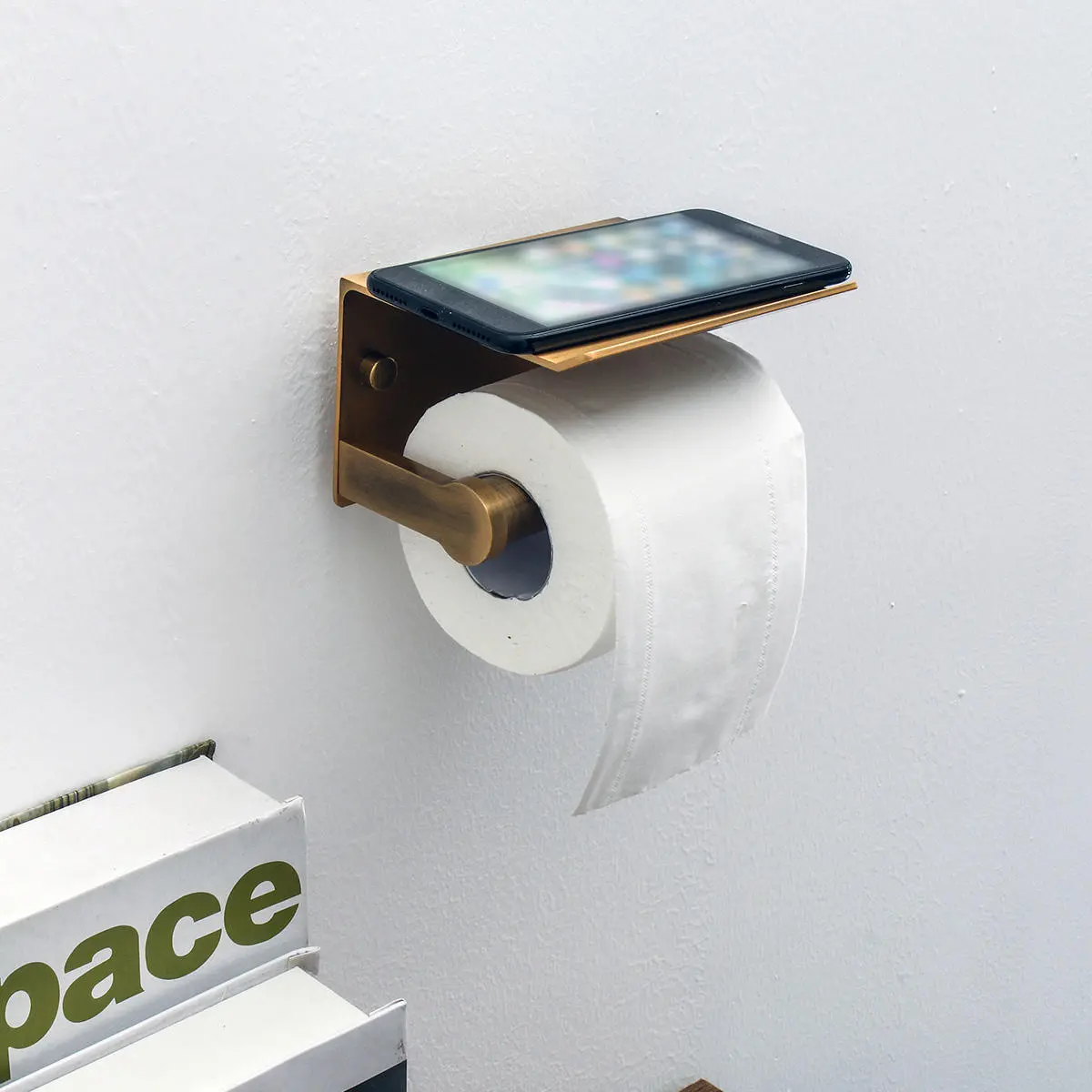 Wall Mounted Bathroom Toilet Roll Paper Shelf Holder Racks Toilet Roll Stand Pho — view 3