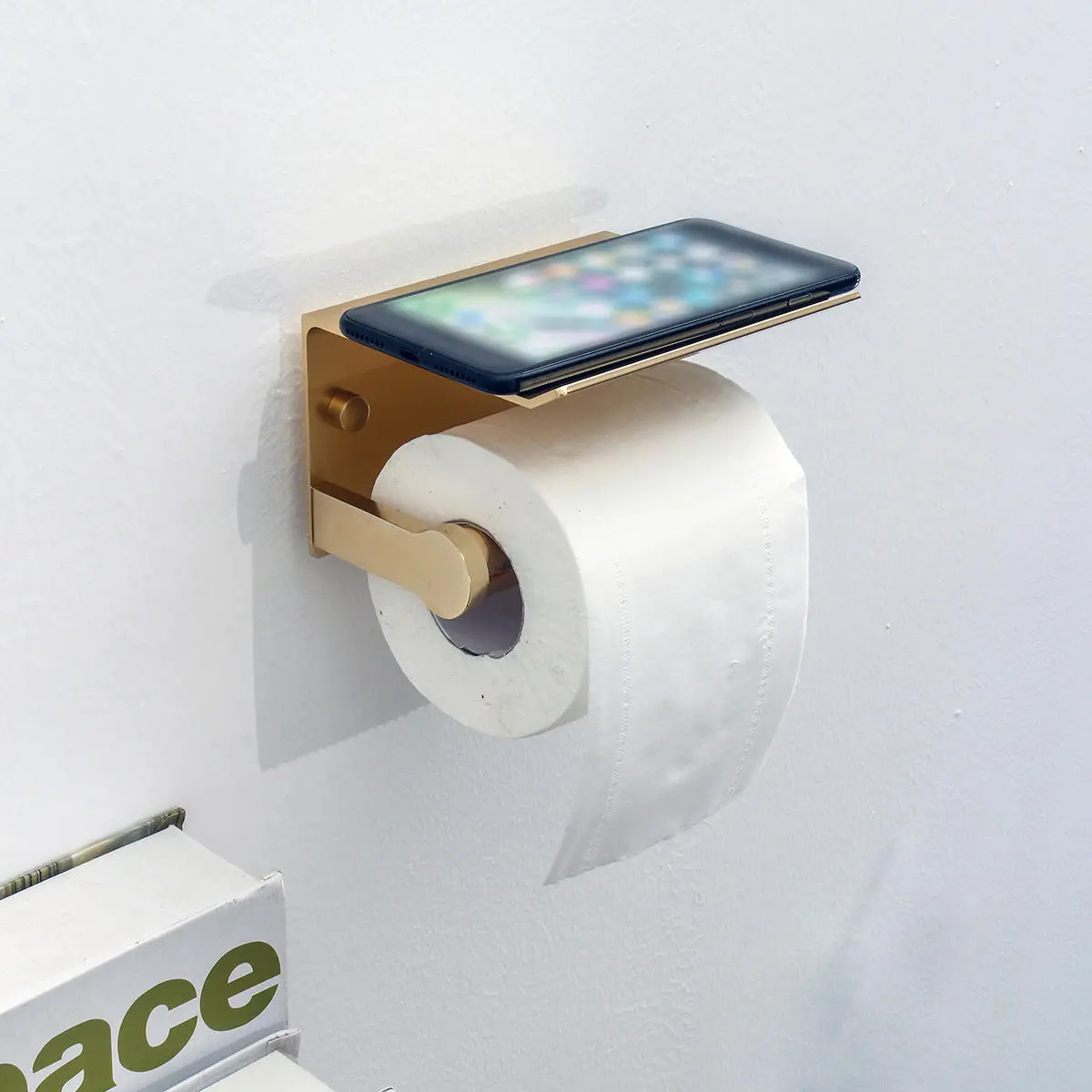 Wall Mounted Bathroom Toilet Roll Paper Shelf Holder Racks Toilet Roll Stand Pho — view 4