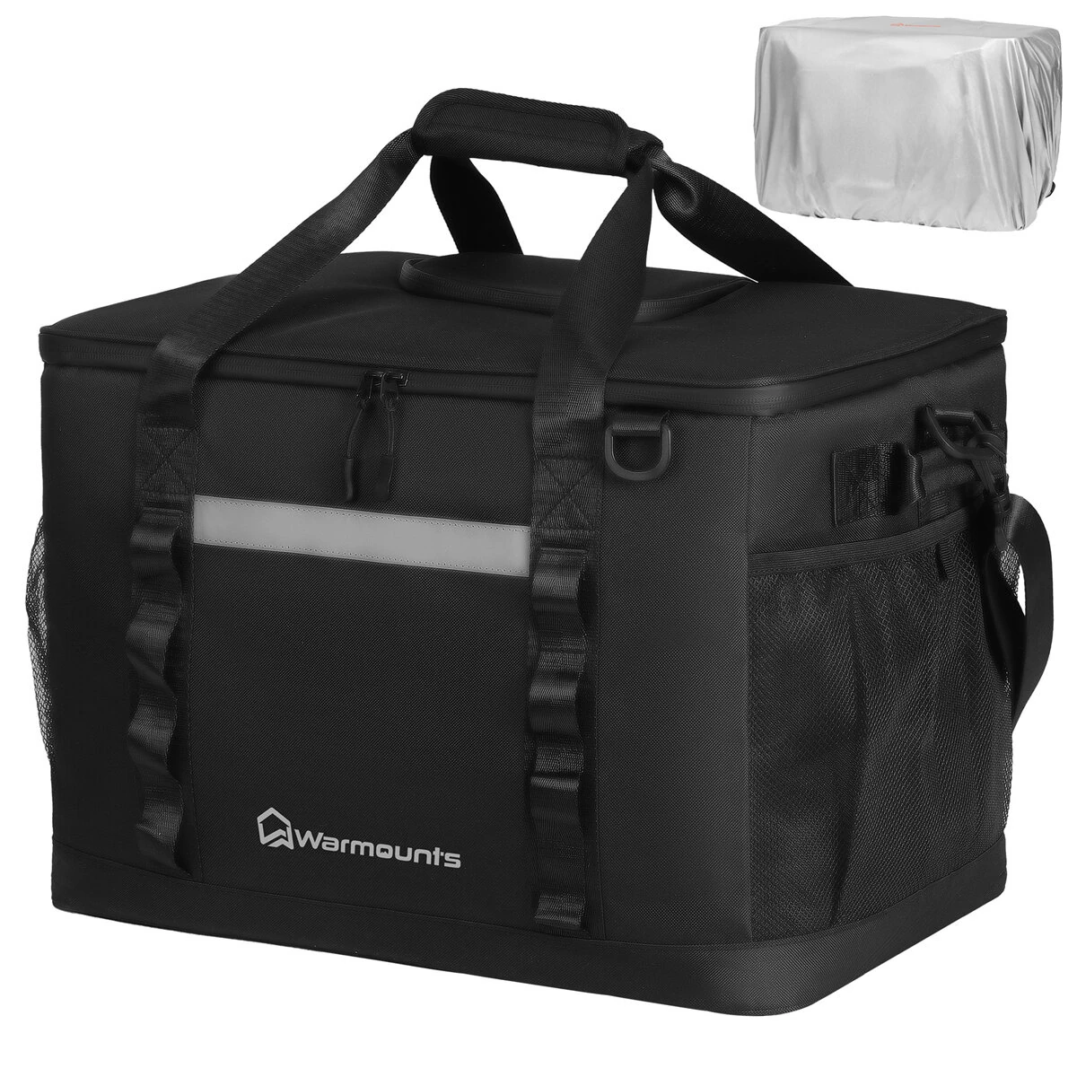 WARMOUNTS Backpack Cooler Insulated 75 Cans w/ Insulating Cover, Upgraded Leakproof Soft Cooler Backpack 2 Compartment for Camping Hiking Picnic Beach — view 3