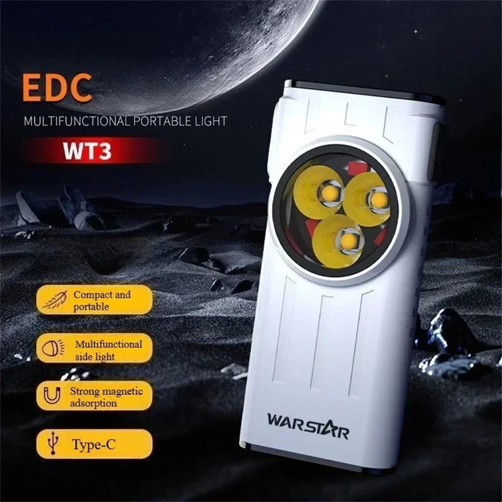 Warstar WT3 260LM EDC LED Keychain Flashlight With White Red Light Type-C Rechargeable Portable Mini Torch Work Light with Magnet for Camping Hiking and Emergency Use — view 6