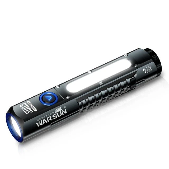 WARSUN Rechargeable Flashlight 1900 Lumens 4000 Mah Super Bright Magnet Flash Light Powerful Handheld LED Portable Waterproof Flashlight