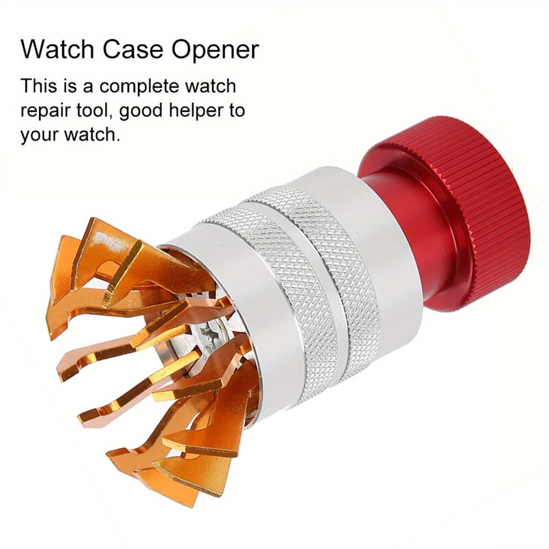Watch Repair Tool Kit Chrome Vanadium Steel Adjustable Case Opener Acrylic Crystal Removal Lightweight Non Slip Pattern Portable Repair Accessories — view 3