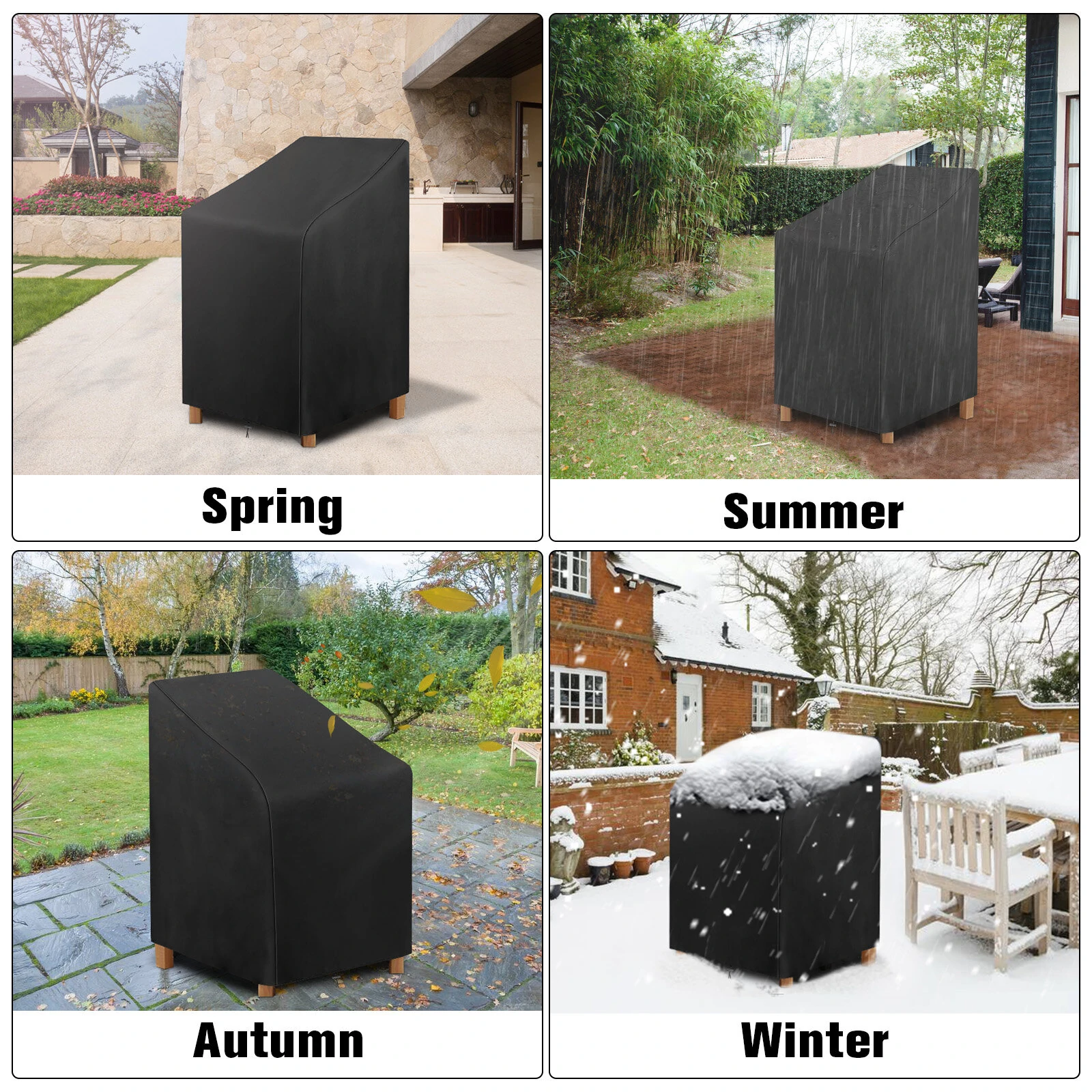 Waterproof Stacking Chair Covers Outdoor Garden Parkland Patio Office Furniture — view 9