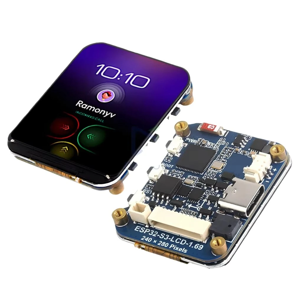 Waveshare ESP32-S3 1.69 inch IPS Touch LCD Display Development Board 240x280 Screen with Accelerometer And Gyroscope Sensor — Waveshare