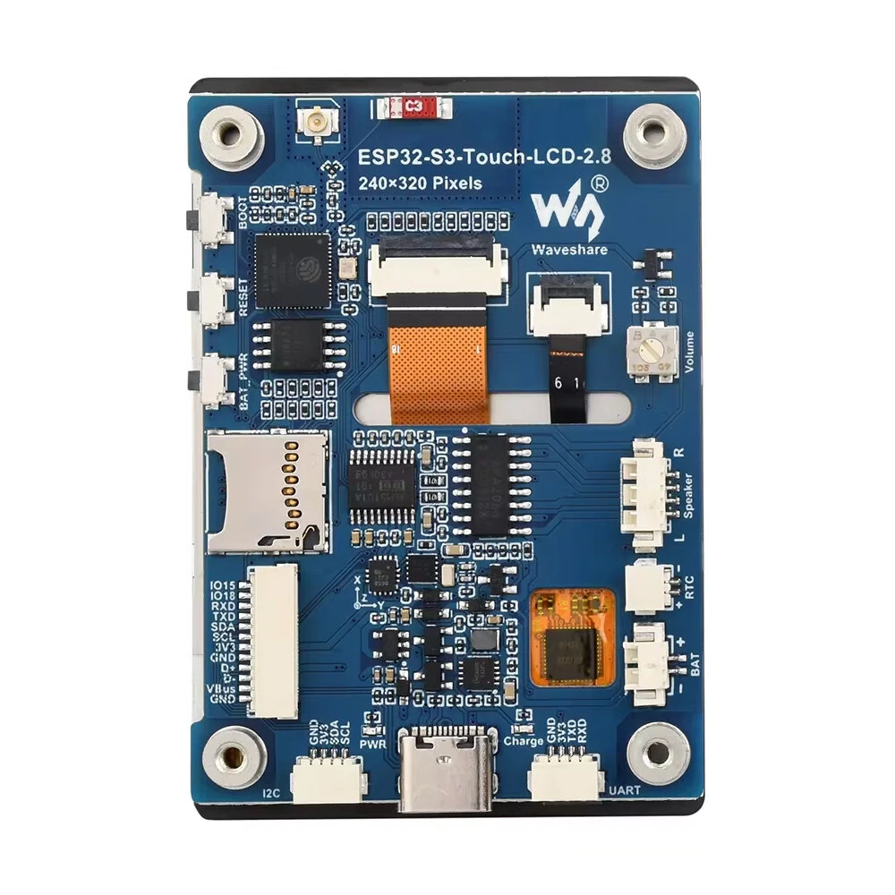 Waveshare ESP32-S3 2.8inch IPS Capacitive Touch Display Development Board 240x320 Support WiFi and bluetooth LVGL GUI — view 3