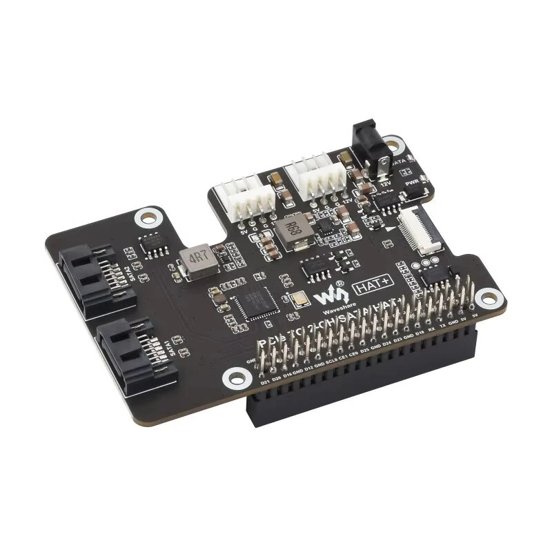 Waveshare PCIe To SATA Adapter Dual Channel SATA Gen3 Compatible For Raspberry Pi 5 Plug and Play High Speed Storage Expansion With LED Indicators EPROM — view 2