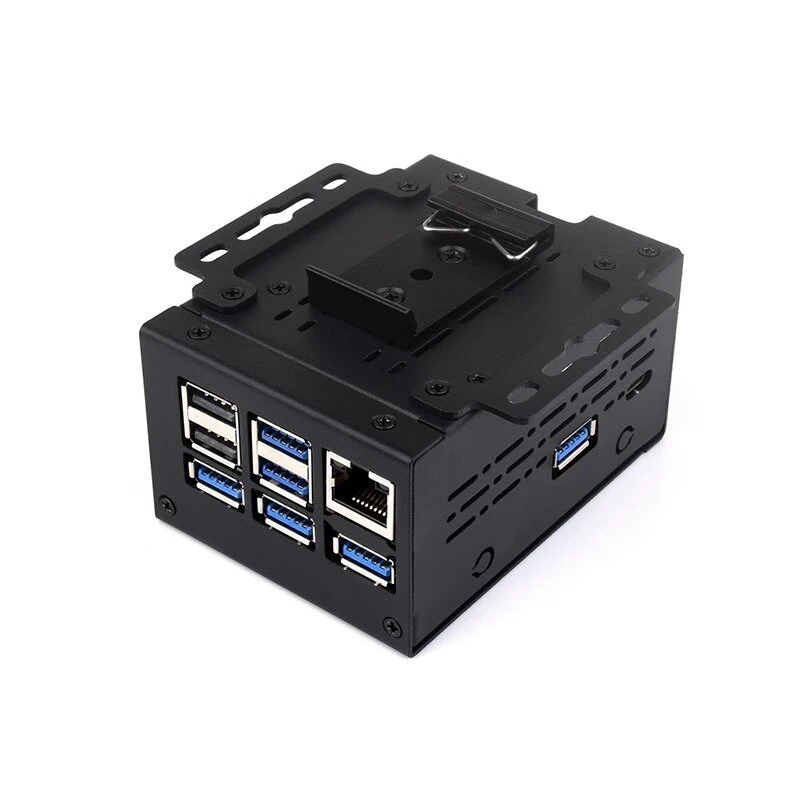 Waveshare PI5-CASE-D Industrial Grade Metal Case for Raspberry Pi 5 Supports Official Fan & HATs Wall-mount and Rail-mount Support — view 2