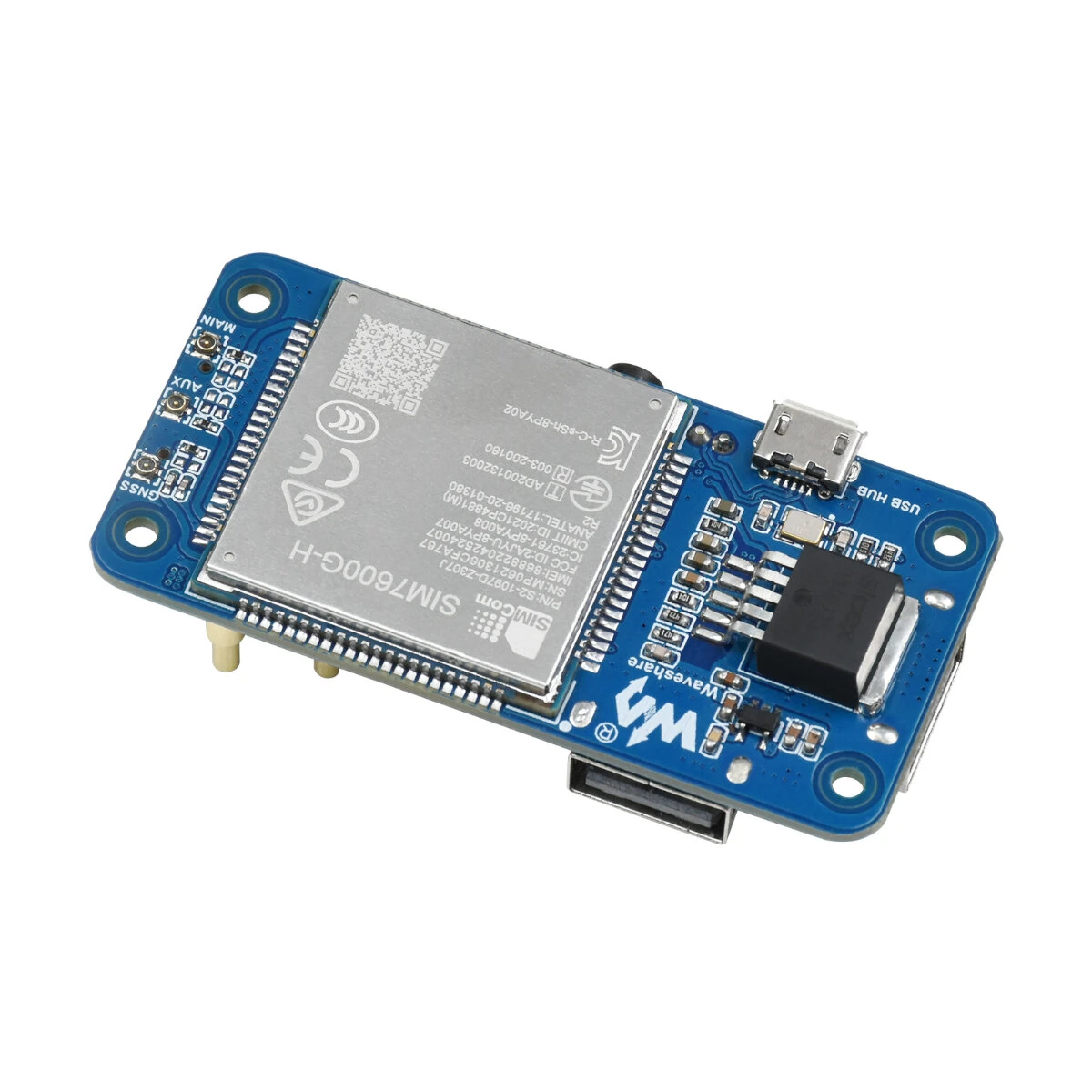 Waveshare SIM7600G-H 4G HAT (B) For Raspberry Pi Global Band LTE Cat-4 4G/3G/2G Communication Module With GNSS Positioning Support — image 1