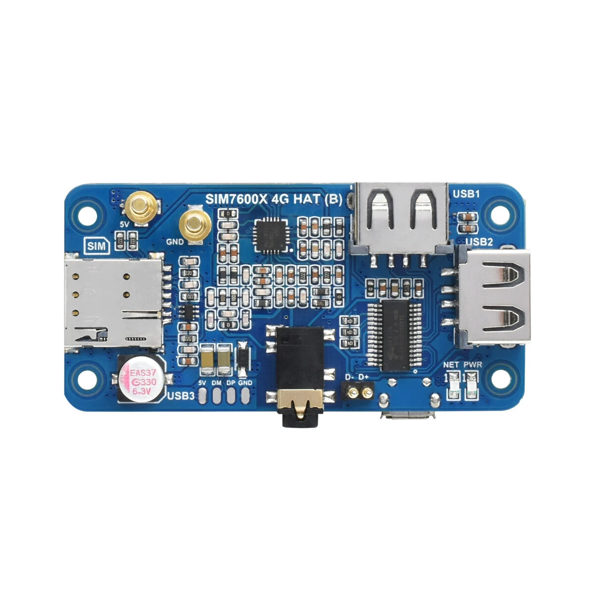 Waveshare SIM7600G-H 4G HAT (B) For Raspberry Pi Global Band LTE Cat-4 4G/3G/2G Communication Module With GNSS Positioning Support — view 2