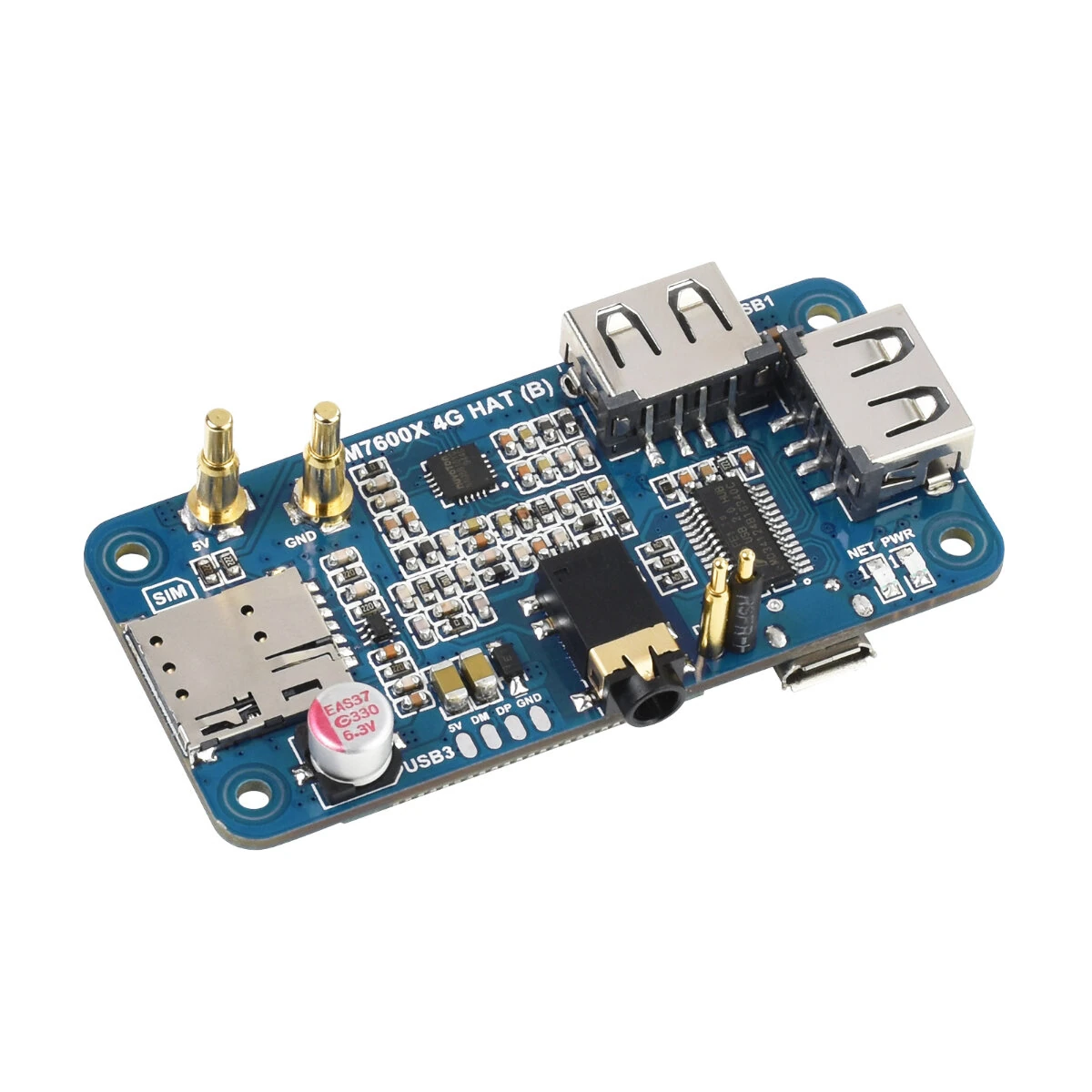 Waveshare SIM7600G-H 4G HAT (B) For Raspberry Pi Global Band LTE Cat-4 4G/3G/2G Communication Module With GNSS Positioning Support — view 4