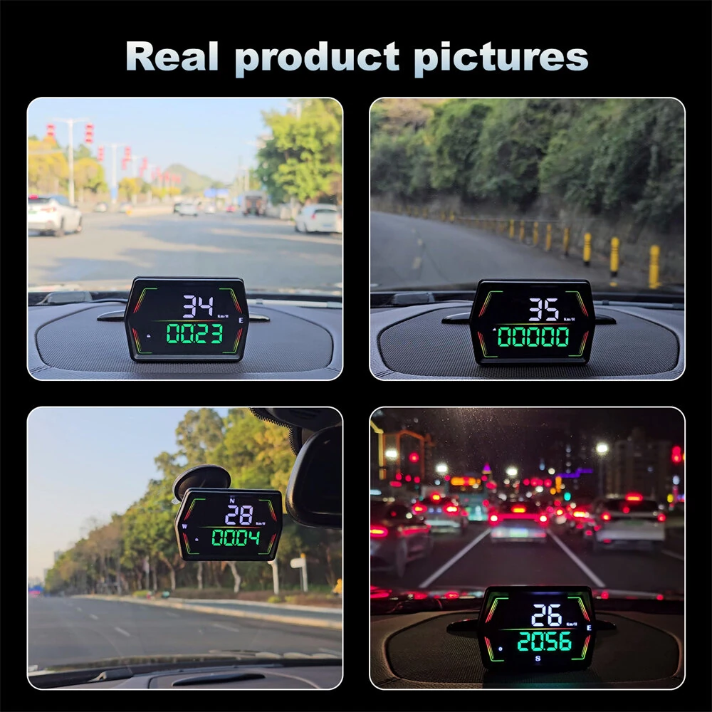 WEIYING G21 Car HUD GPS Head Up Display 360° Rotation Digital Speedometer Large Font Compass Time Overspeed Warning Customized — view 5