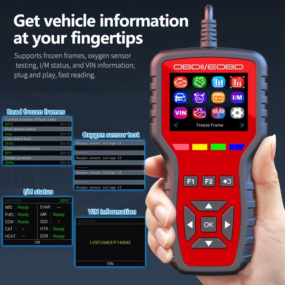 Weiying K2 OBD2 Scanner Engine Code Reader OBDII EOBD Color LCD 12 Languages Battery Voltage Test Car Diagnostic Tool — view 7