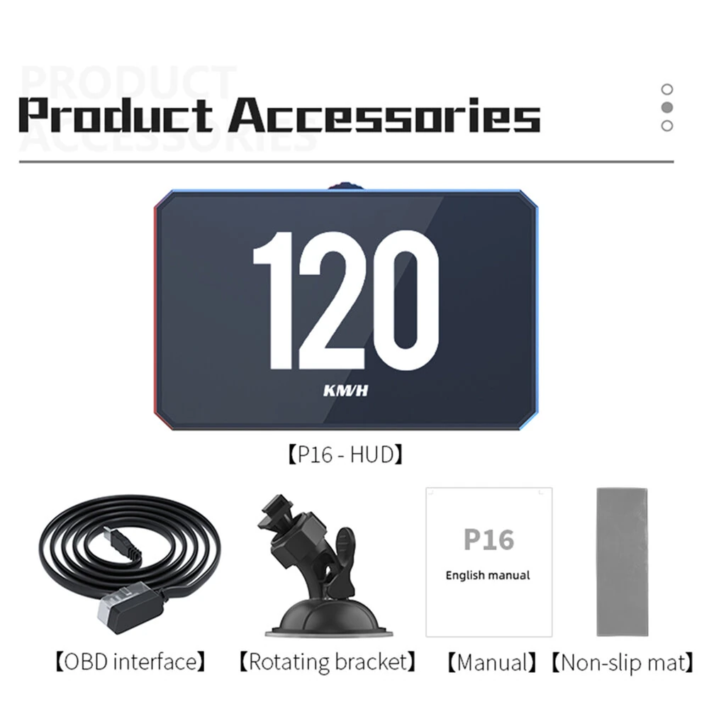 WEIYING P16 OBD2 HUD Head Up Display Digital Car Meter TFT LCD Multi Color Screen Speedometer ECT Water Oil Temperature Car Speed Gauge — view 8