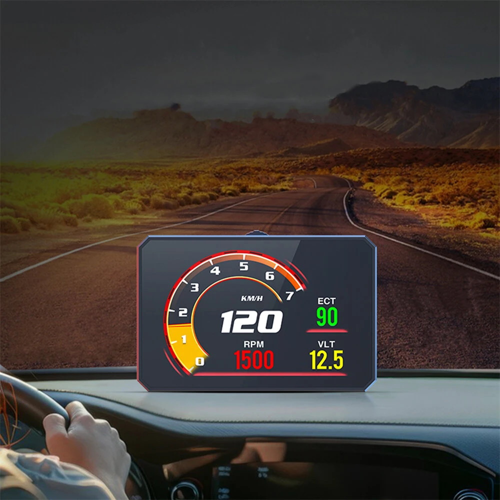 WEIYING P16 OBD2 HUD Head Up Display Digital Car Meter TFT LCD Multi Color Screen Speedometer ECT Water Oil Temperature Car Speed Gauge — view 9
