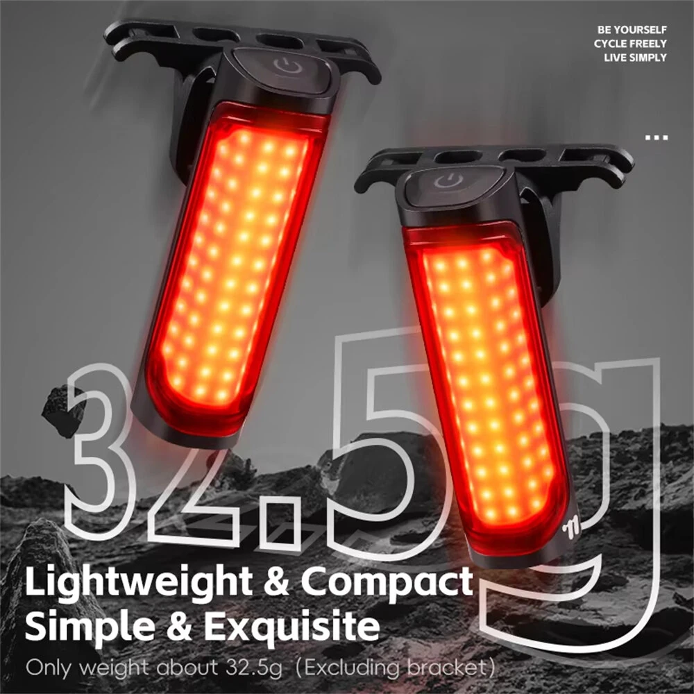 WEST BIKING 120LM Smart Brake Sensor Bicycle Taillight Lightweight  IP65 Waterproof Type-C Charging 8 Modes Flash Bike Rear Light for MTB Night Cycling Safety — view 9