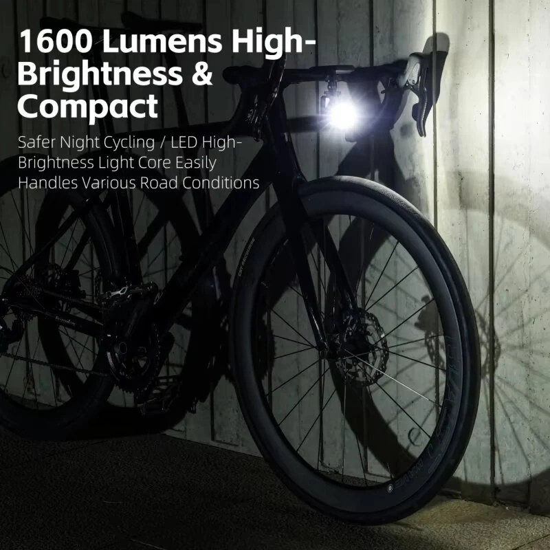 WEST BIKING 1600LM Bike Headlight High-Brightness Cycling Frontlight with Wireless Remote Control IPX6 Waterproof Type-C Rechargeable Bicycle Lamp — view 7