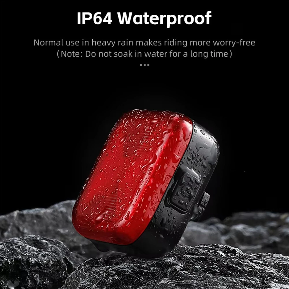 WEST BIKING 20LM LED Square Bicycle Taillight Type-C Charging Waterproof 5 Modes Warning Bike Rear Light for MTB Seat Post/Saddle — view 4