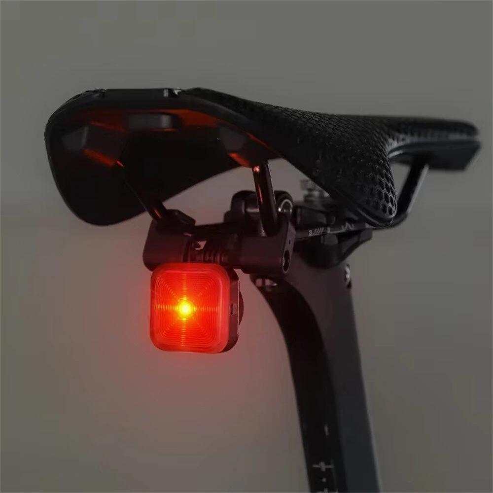 WEST BIKING 20LM LED Square Bicycle Taillight Type-C Charging Waterproof 5 Modes Warning Bike Rear Light for MTB Seat Post/Saddle — view 6