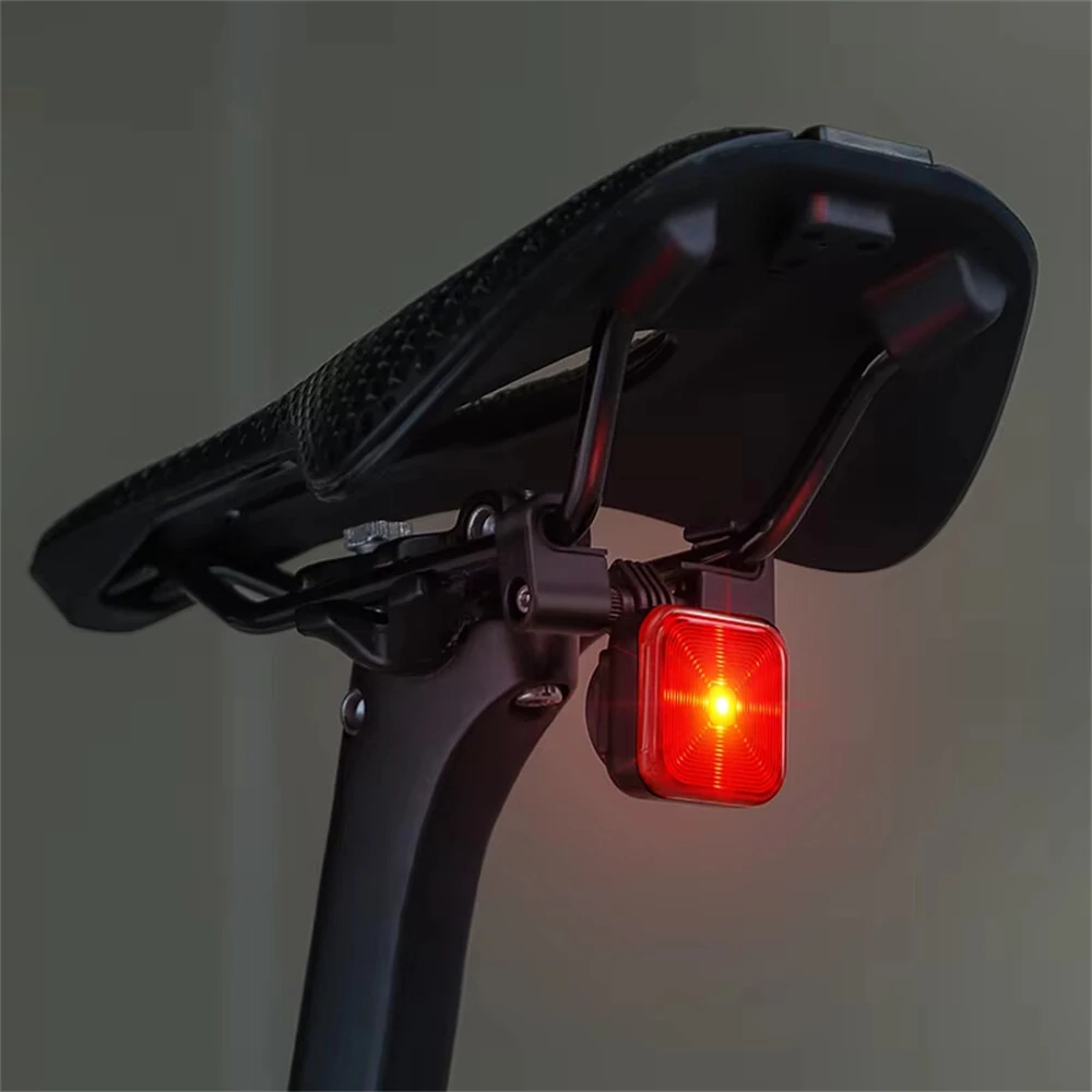 WEST BIKING 20LM LED Square Bicycle Taillight Type-C Charging Waterproof 5 Modes Warning Bike Rear Light for MTB Seat Post/Saddle — view 7