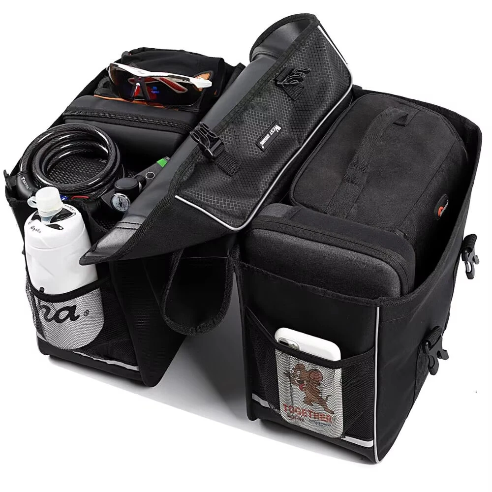 WEST BIKING 25L Bicycle Pannier Bag Waterproof Bike Rear Seat Bag Large Capacity Tail Seat Luggage Carrier Cycling Bags for MTB — view 2