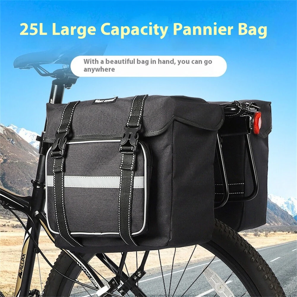 WEST BIKING 25L Bicycle Pannier Bag Waterproof Bike Rear Seat Bag Large Capacity Tail Seat Luggage Carrier Cycling Bags for MTB — view 3
