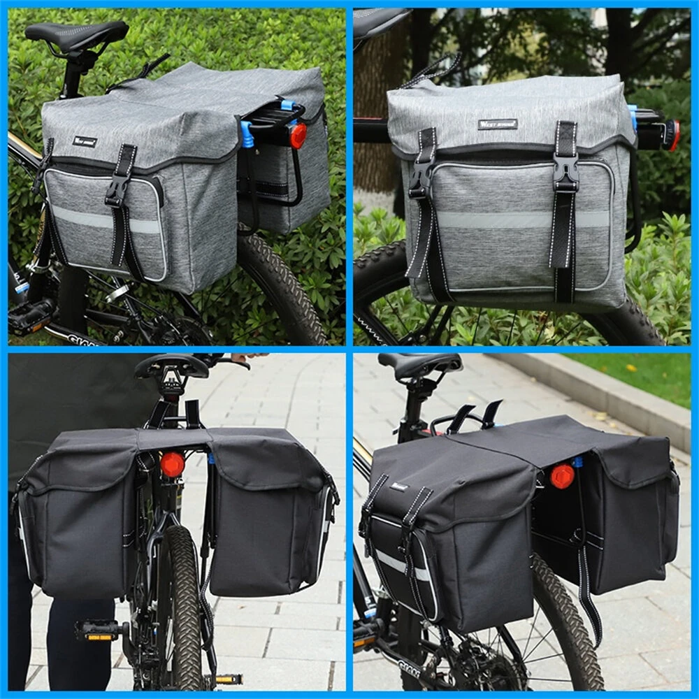 WEST BIKING 25L Bicycle Pannier Bag Waterproof Bike Rear Seat Bag Large Capacity Tail Seat Luggage Carrier Cycling Bags for MTB — view 4