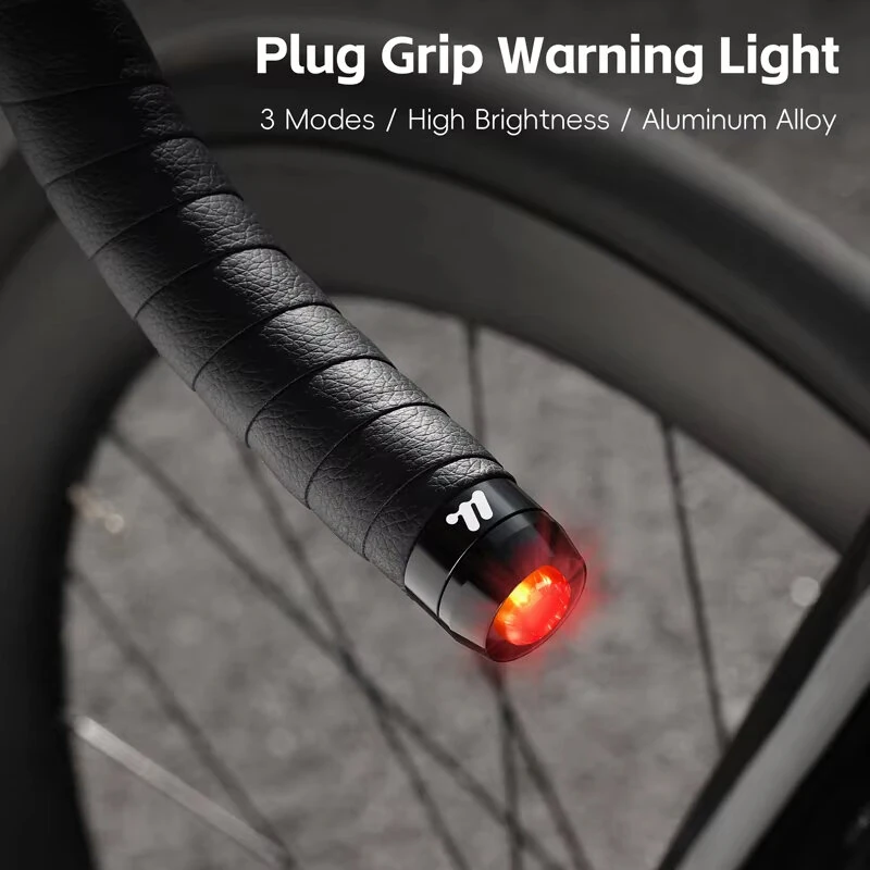 WEST BIKING 2Pcs Bicycle Handlebar Plug Grip Taillight MTB Warning Rear Lights for 22.2mm Bar 3 Modes Bike Light Cycling Safety — view 4