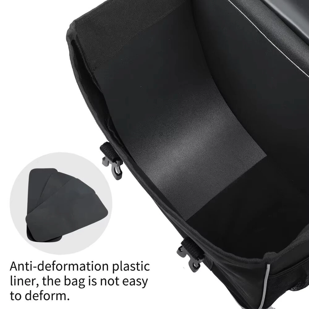 WEST BIKING 30L Bicycle Panniers Bag with Rain Cover Wear-resistant Cycling Travel Saddle Bag Night Reflective Bike Rear Luggage Bag for MTB — view 4