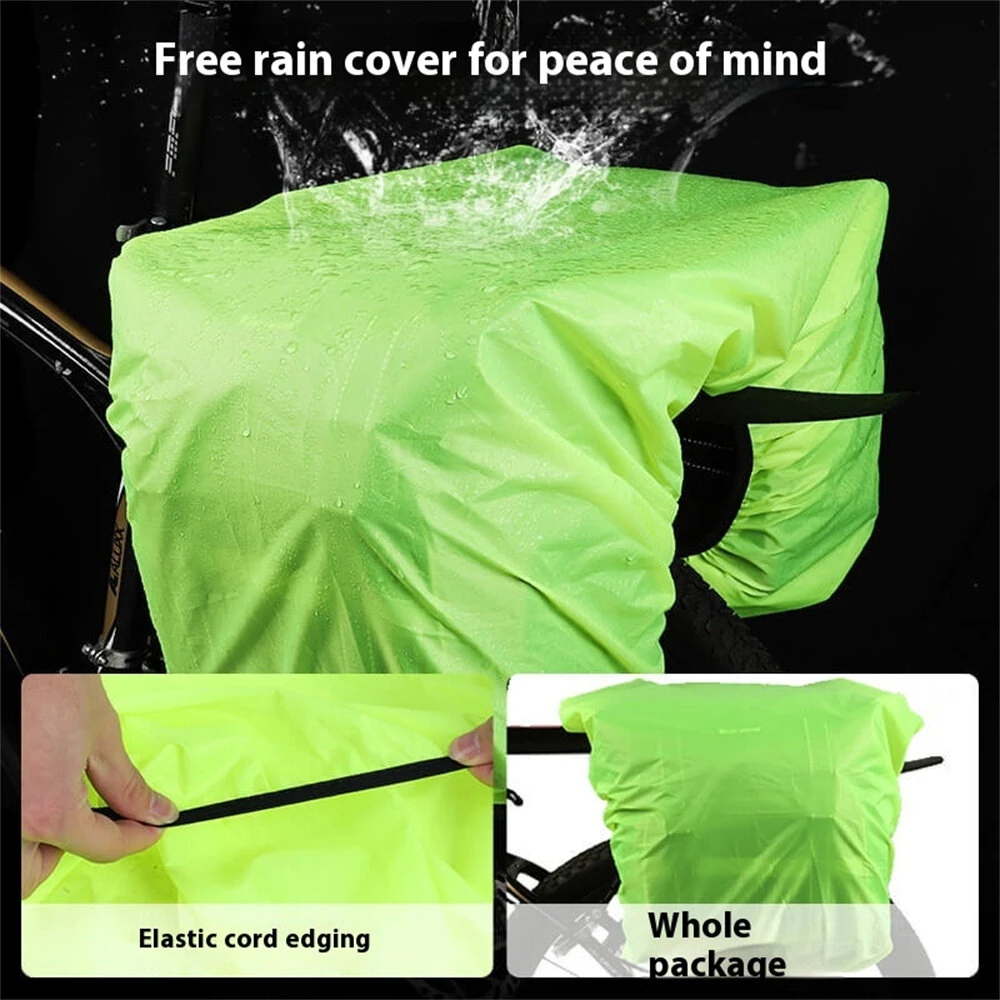 WEST BIKING 30L Bicycle Panniers Bag with Rain Cover Wear-resistant Cycling Travel Saddle Bag Night Reflective Bike Rear Luggage Bag for MTB — view 5