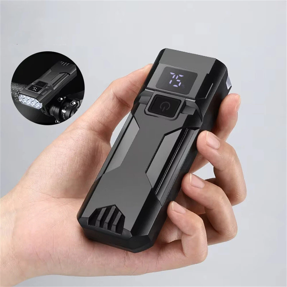 WEST BIKING 400Lm Digital Power Display Bike Headlight Waterproof Type-C Charging Flashlight 8 LED Beads High Brightness Bicycle Front Light for Road Night Riding — view 5