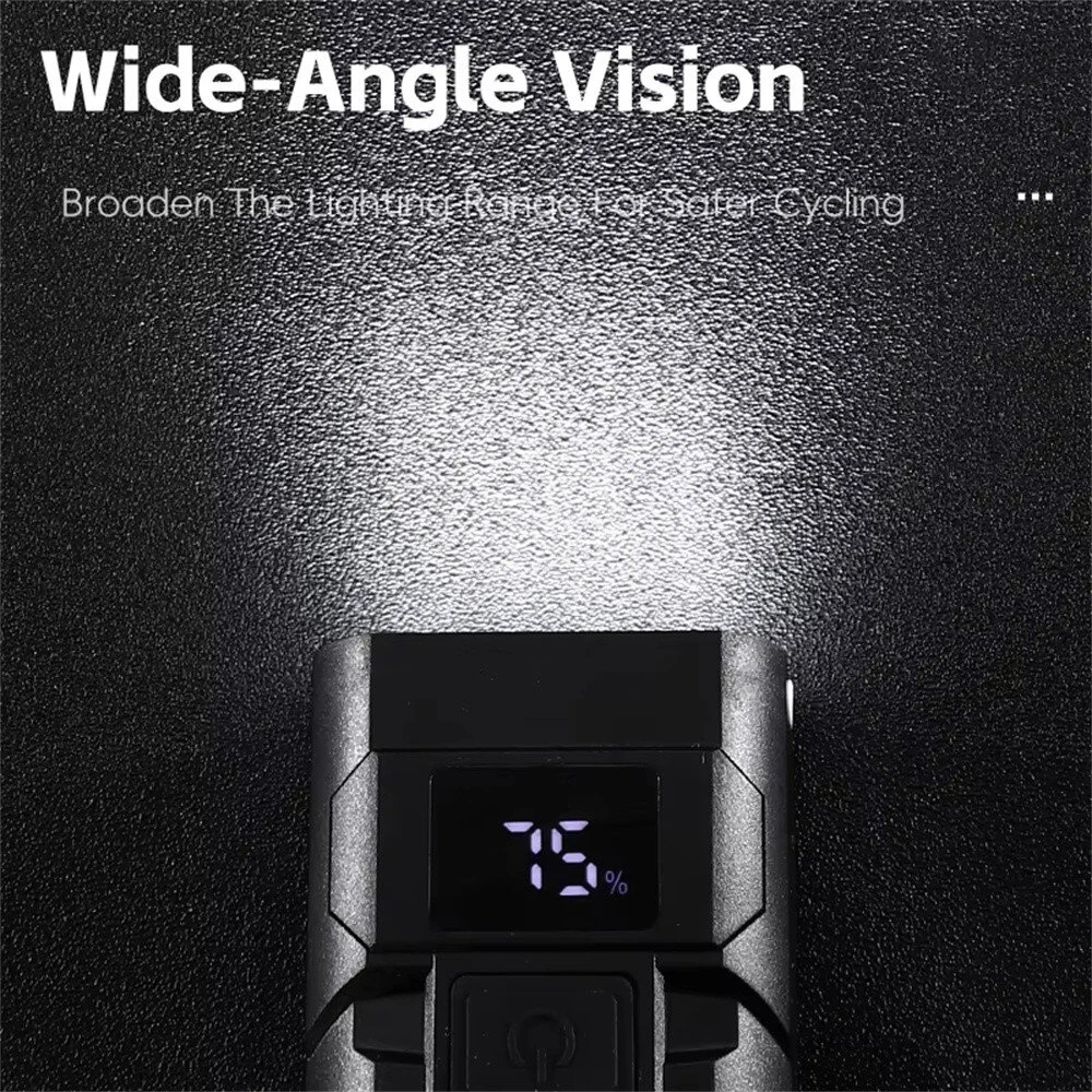WEST BIKING 400Lm Digital Power Display Bike Headlight Waterproof Type-C Charging Flashlight 8 LED Beads High Brightness Bicycle Front Light for Road Night Riding — view 7