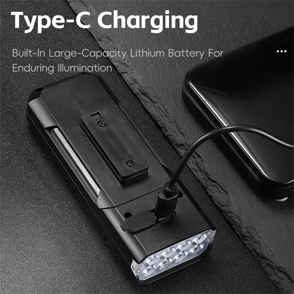 WEST BIKING 400Lm Digital Power Display Bike Headlight Waterproof Type-C Charging Flashlight 8 LED Beads High Brightness Bicycle Front Light for Road Night Riding — view 9