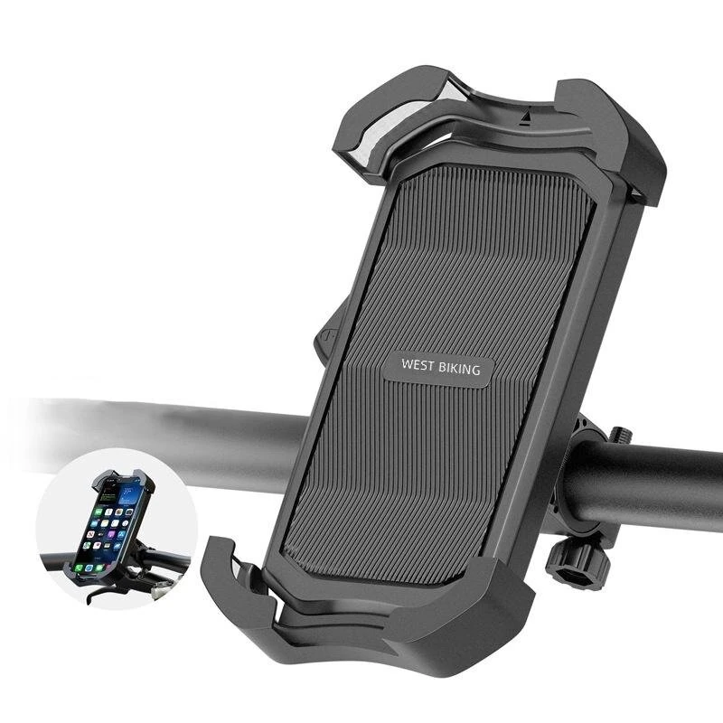 WEST BIKING 5.4-7.5 Inch Bicycle Phone Holder Navigation Shockproof Bike Handlebar Phone Holder for MTB Motorcycles Electric Vehicles — WEST BIKING