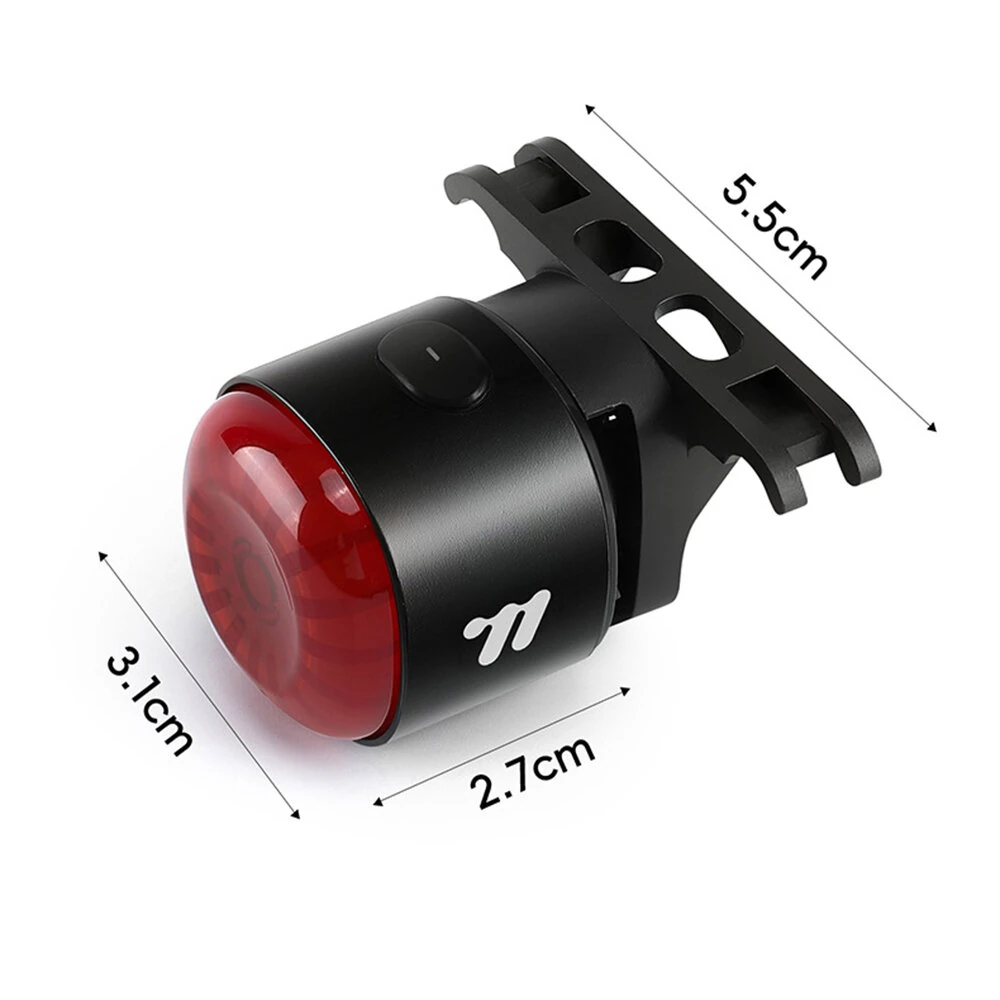 WEST BIKING 80LM Smart Dynamic Brake Sensing Bicycle Taillight 400mAh Battery Type-C Fast Charging IP65 Waterproof Vibration-sensing Bike Rear Light for MTB Night Cycling — view 10