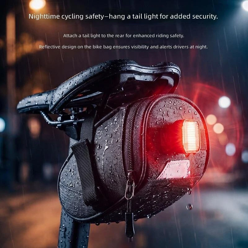 WEST BIKING Bicycle Bag Mountain Road Bike Can Hang Taillight Storage Bag Storage Bag Water Repellent Saddle Bag — view 3