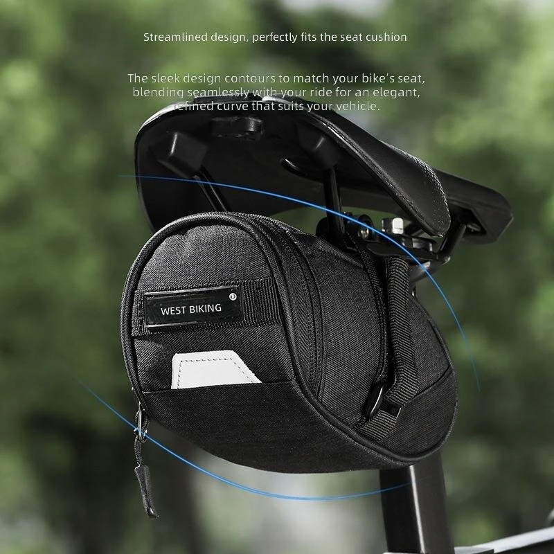 WEST BIKING Bicycle Bag Mountain Road Bike Can Hang Taillight Storage Bag Storage Bag Water Repellent Saddle Bag — view 4
