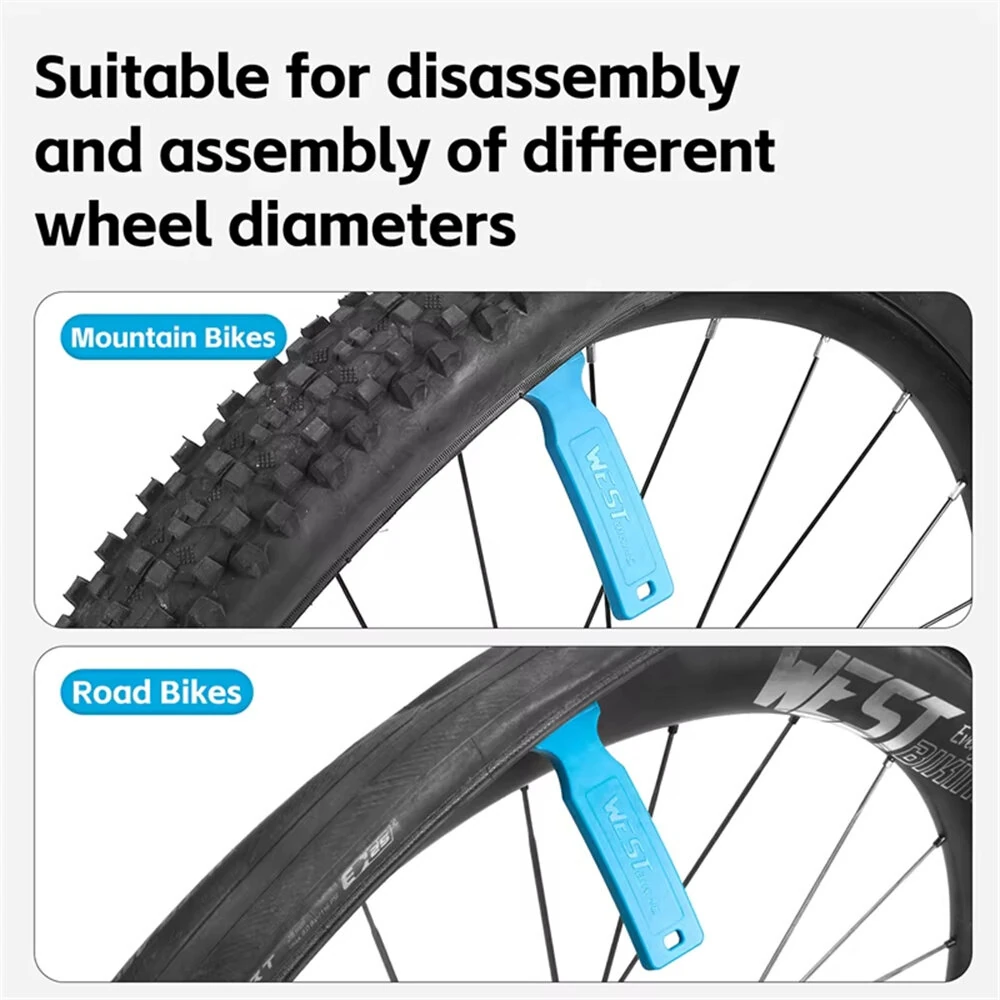 WEST BIKING Bicycle Tyre Lever Multifunction Tire Remover Tools Cycling Double-Head Repair Tire Lever MTB Road Bike Accessories — view 7