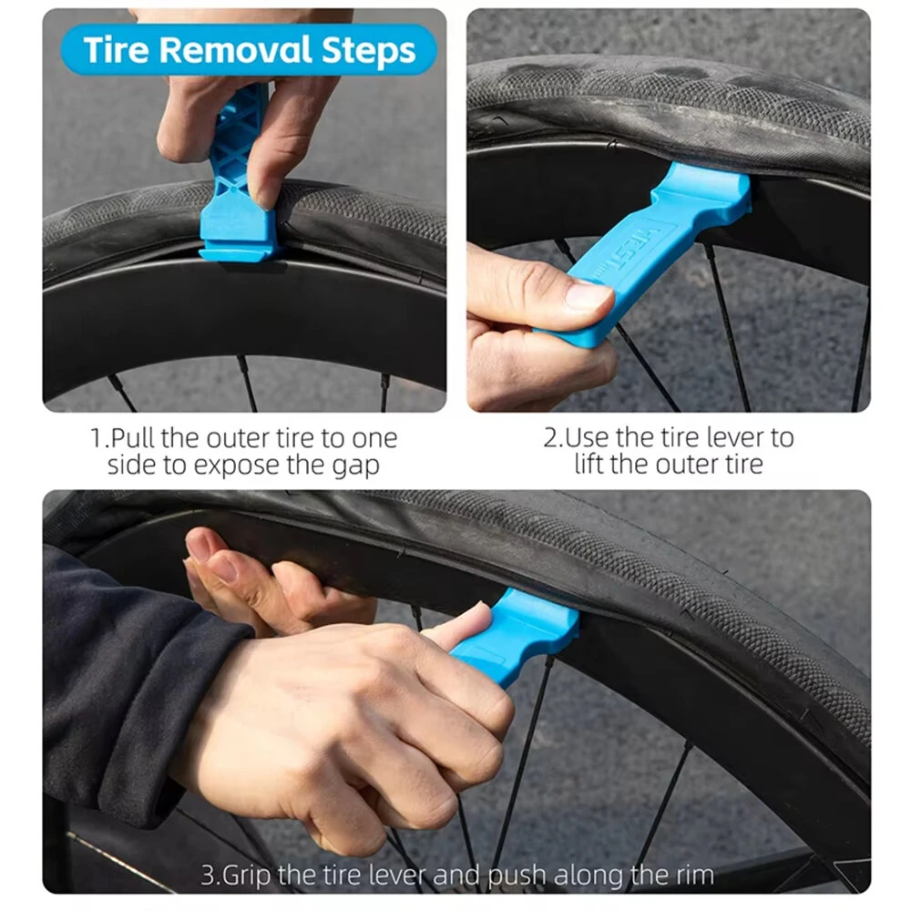 WEST BIKING Bicycle Tyre Lever Multifunction Tire Remover Tools Cycling Double-Head Repair Tire Lever MTB Road Bike Accessories — view 9