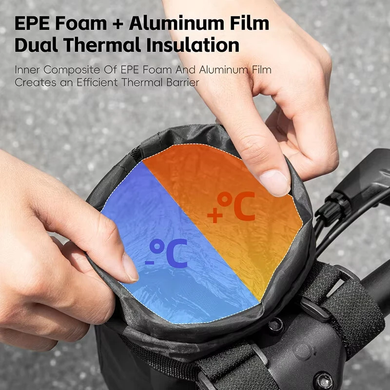 WEST BIKING Bike Water Bottle Bag Insulated Handlebar Cup Holder Folding Bicycle Scooter Storage Pouch Multi Color Thermal Cycling Drink Carrier — view 3