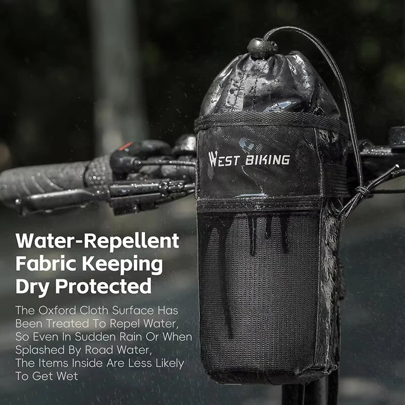 WEST BIKING Bike Water Bottle Bag Insulated Handlebar Cup Holder Folding Bicycle Scooter Storage Pouch Multi Color Thermal Cycling Drink Carrier — view 5