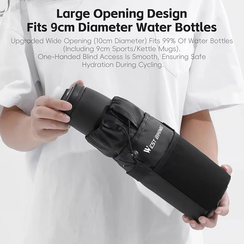 WEST BIKING Bike Water Bottle Bag Insulated Handlebar Cup Holder Folding Bicycle Scooter Storage Pouch Multi Color Thermal Cycling Drink Carrier — view 6
