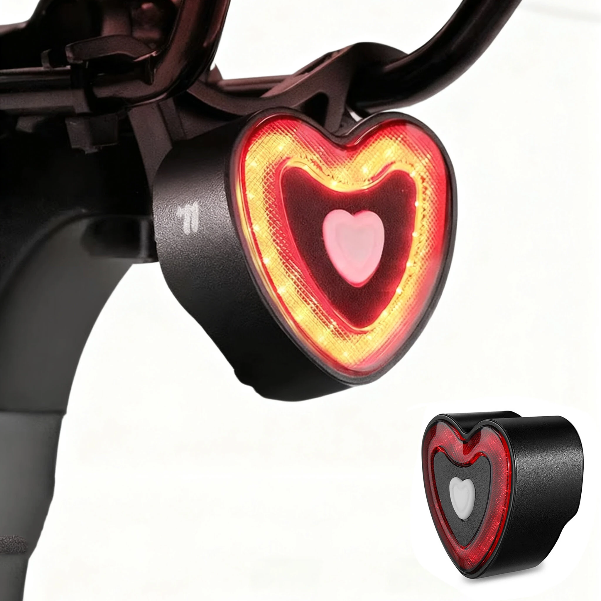 WEST BIKING Heart Bicycle Taillight Brake Sensing Smart Start/Stop Memory Waterproof Bike Rear Light for MTB Night Riding Safety — view 11